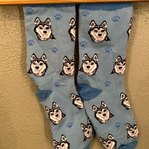 Blue husky socks
